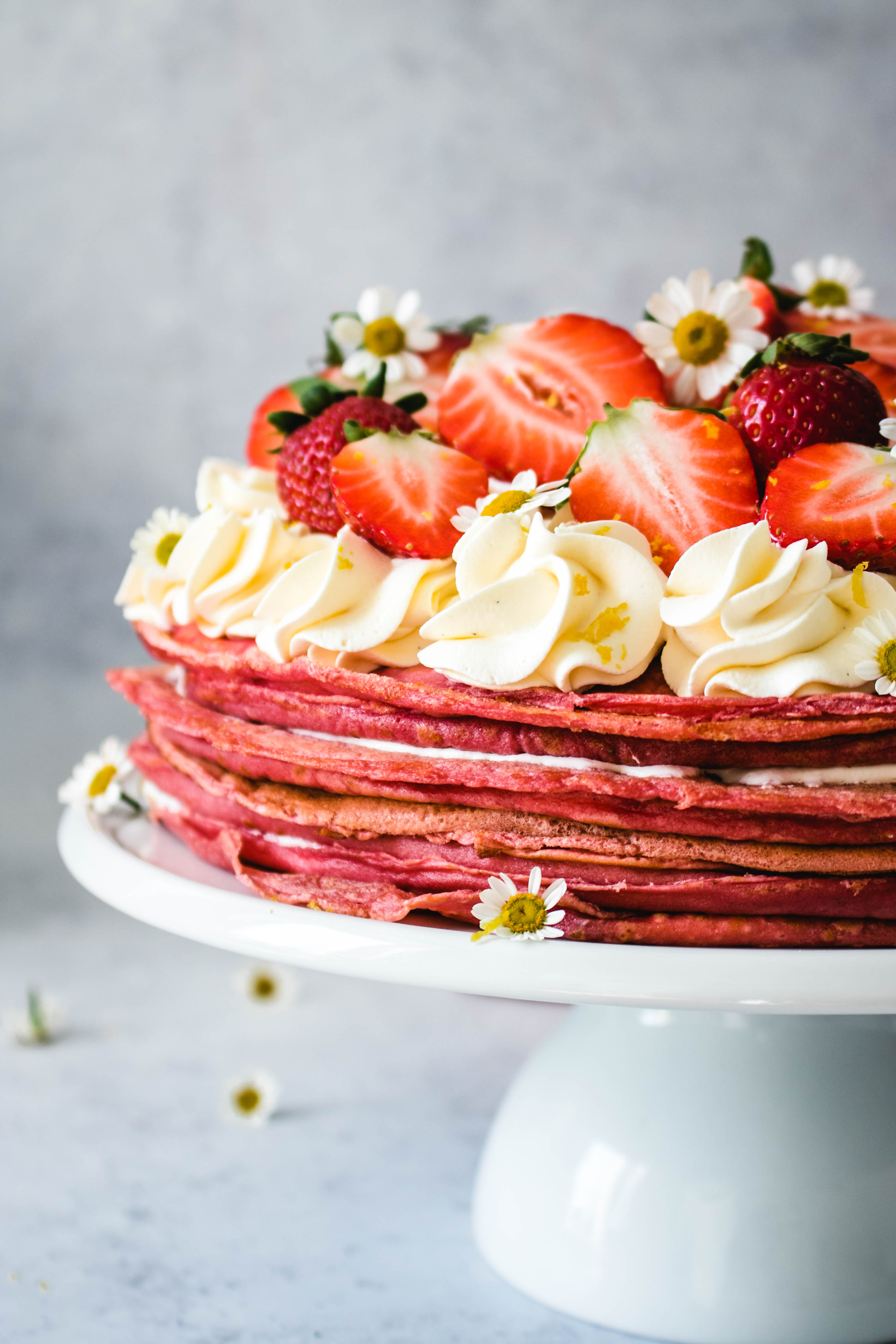 Strawberry Lemon Pancake Cake - The Delicious plate