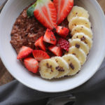chocolate oatmeal, breakfast, healthy, banana, peanut butter, oats