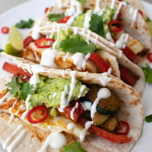 Vegetarian Fajitas with Hallomie