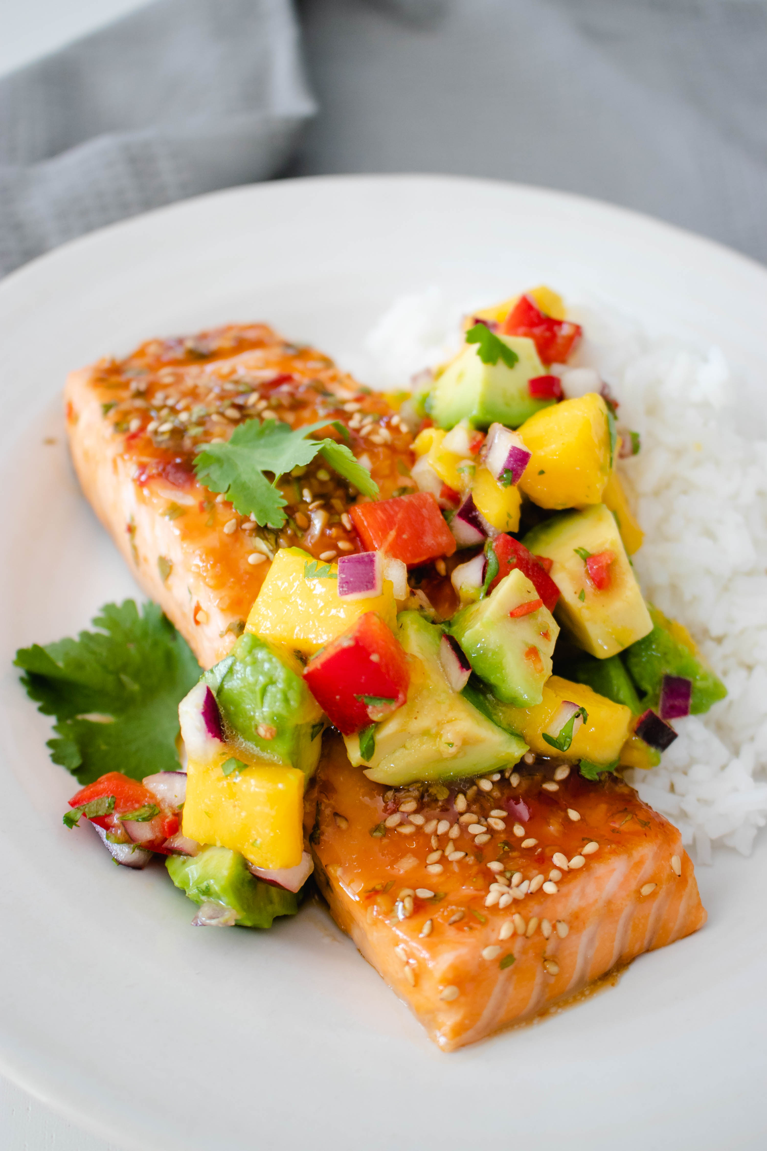 Spicy Asian Salmon with Mango Salsa