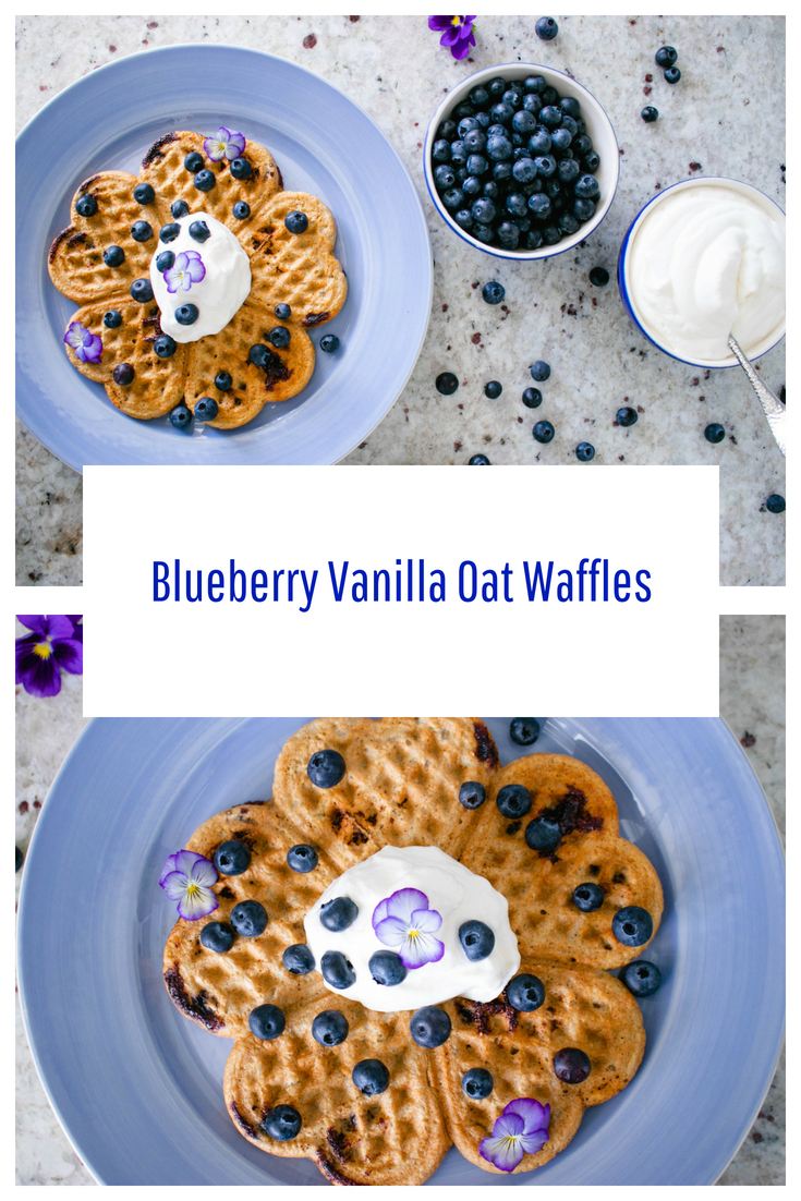 Blueberry Vanilla Oat Waffles