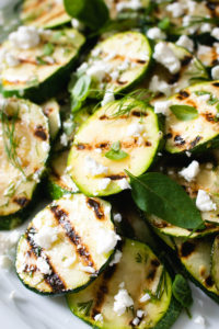 Grilled Zucchini with Lemon and Feta Cheese