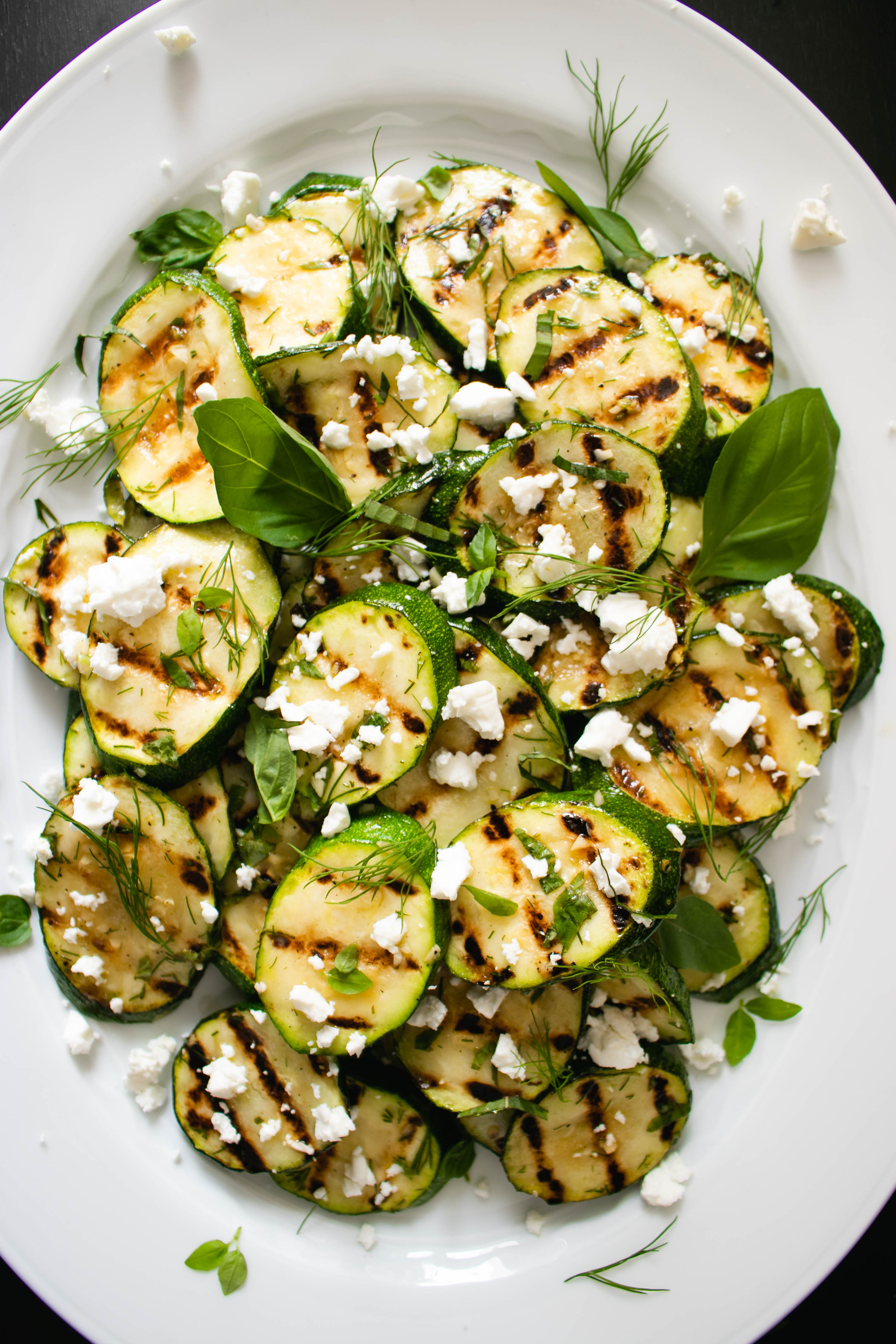 Grilled Zucchini with Lemon and Feta Cheese