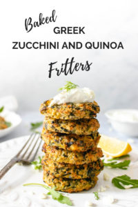BAKED GREEK ZUCCHINI AND QUINOA FRITTERS