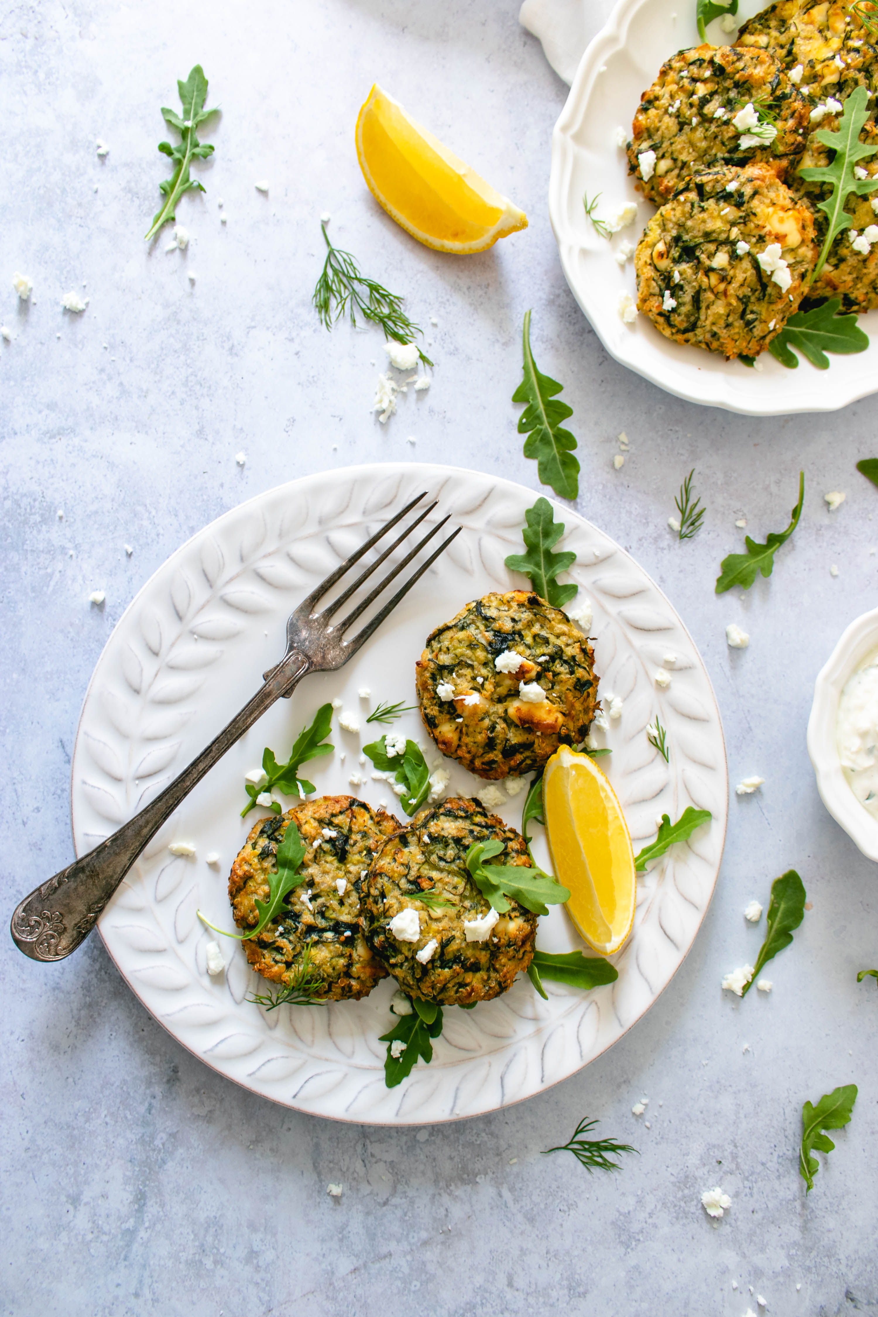 Baked Greek Zucchini and Quinoa Fritters