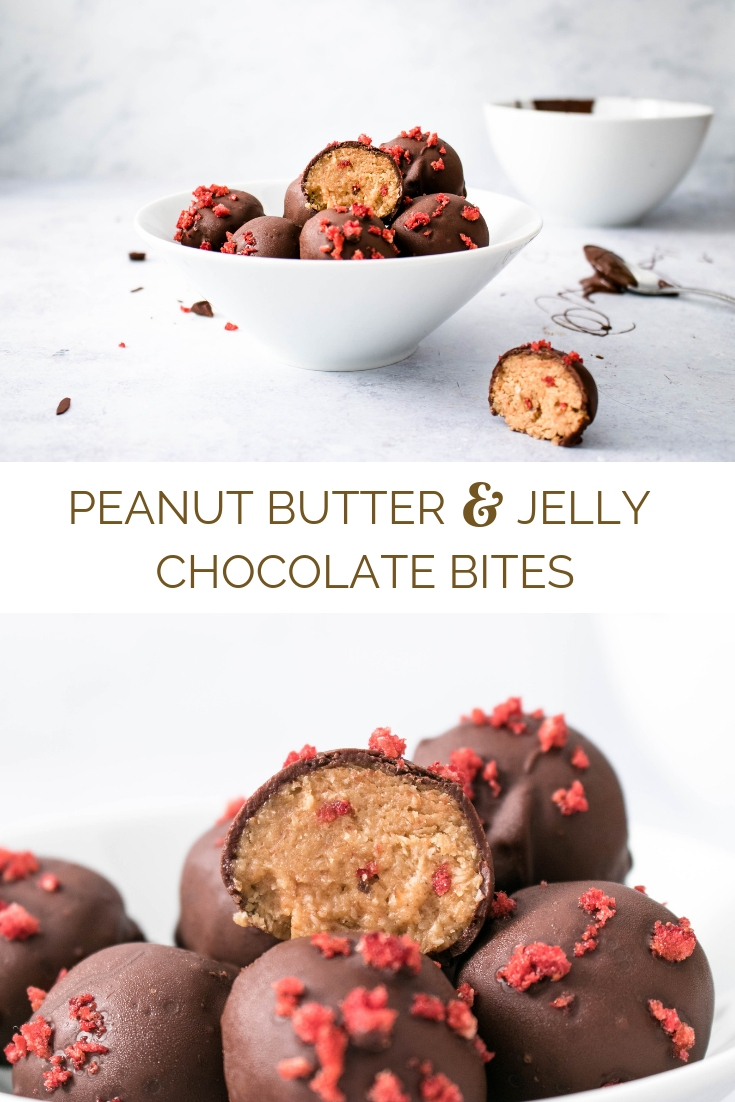 PEANUT BUTTER AND JELLY CHOCOLATE BITES