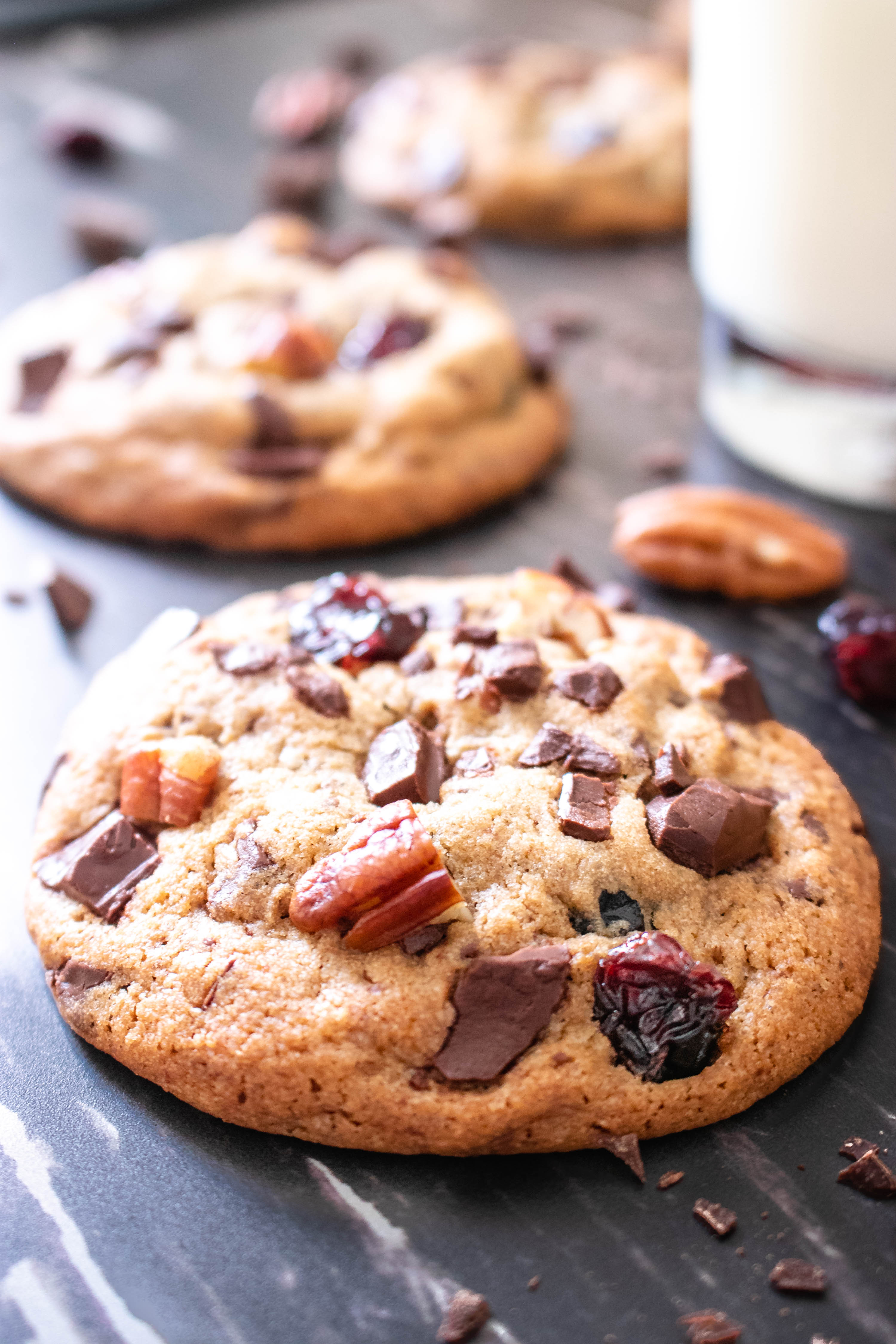 Chocolate Chip Pecan and Cranberry Cookies