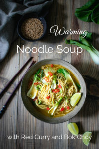 Warming Noodle Soup with Red Curry and Bok Choy