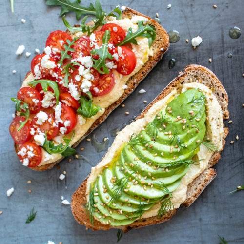 Hummus Toast with Avocado and Cherry Tomato - The Delicious plate