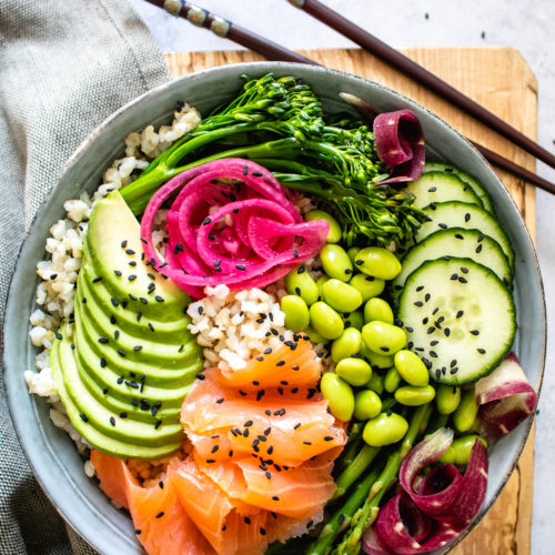 Smoked Salmon Sushi Bowl