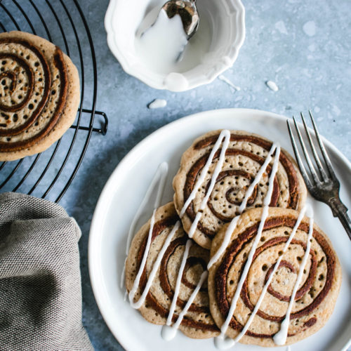 Vegan Cinnamon roll Pancakes