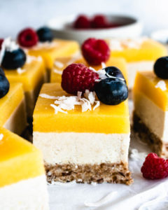 Mango cheesecake bites (vegan and gluten-free)