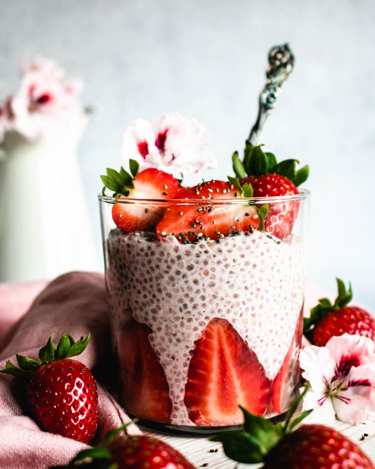 Strawberry and Cream Chia Pudding