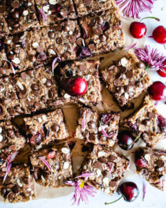 Healthy Oat Chocolate Chip and Cherry Cookie Bars