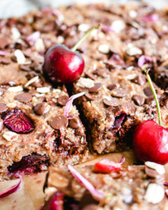 Healthy Oat Chocolate Chip and Cherry Cookie Bars