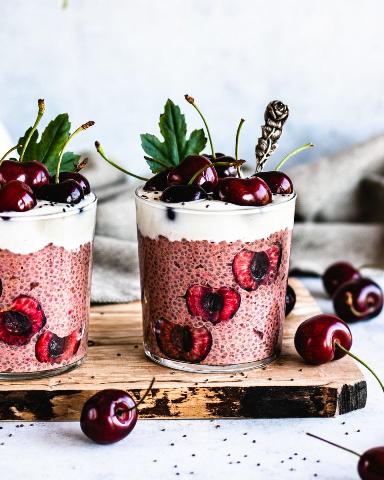 Cherry Chia Pudding (Vegan and Gluten-free) - The Delicious plate