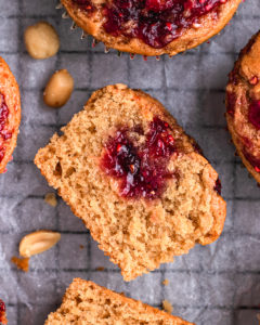 inside of Peanut Butter and Jelly Muffins
