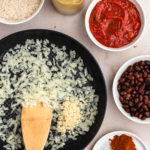 Preparation photo of this vegan Mexican rice recipe