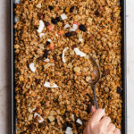 Mixing in dried fruit to the air fryer granola