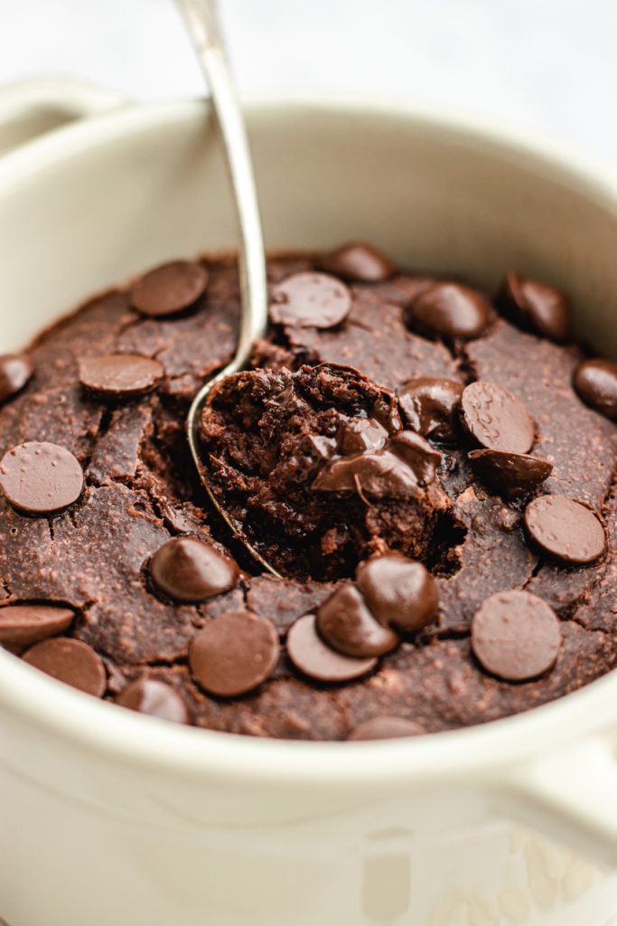 spoon full of Chocolate Baked Oats