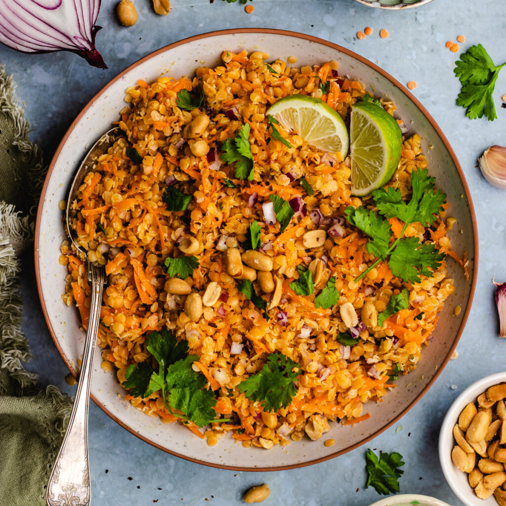 Red Lentil Salad - The Delicious plate