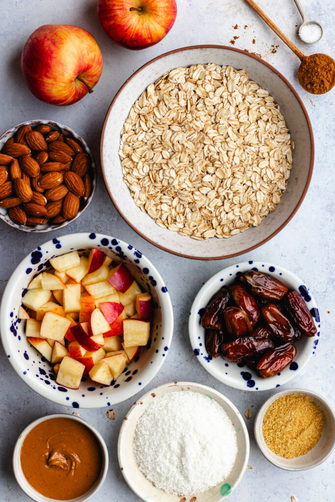 The ingredients in small bowls.