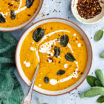 Roasted butternut squash and carrot soup
