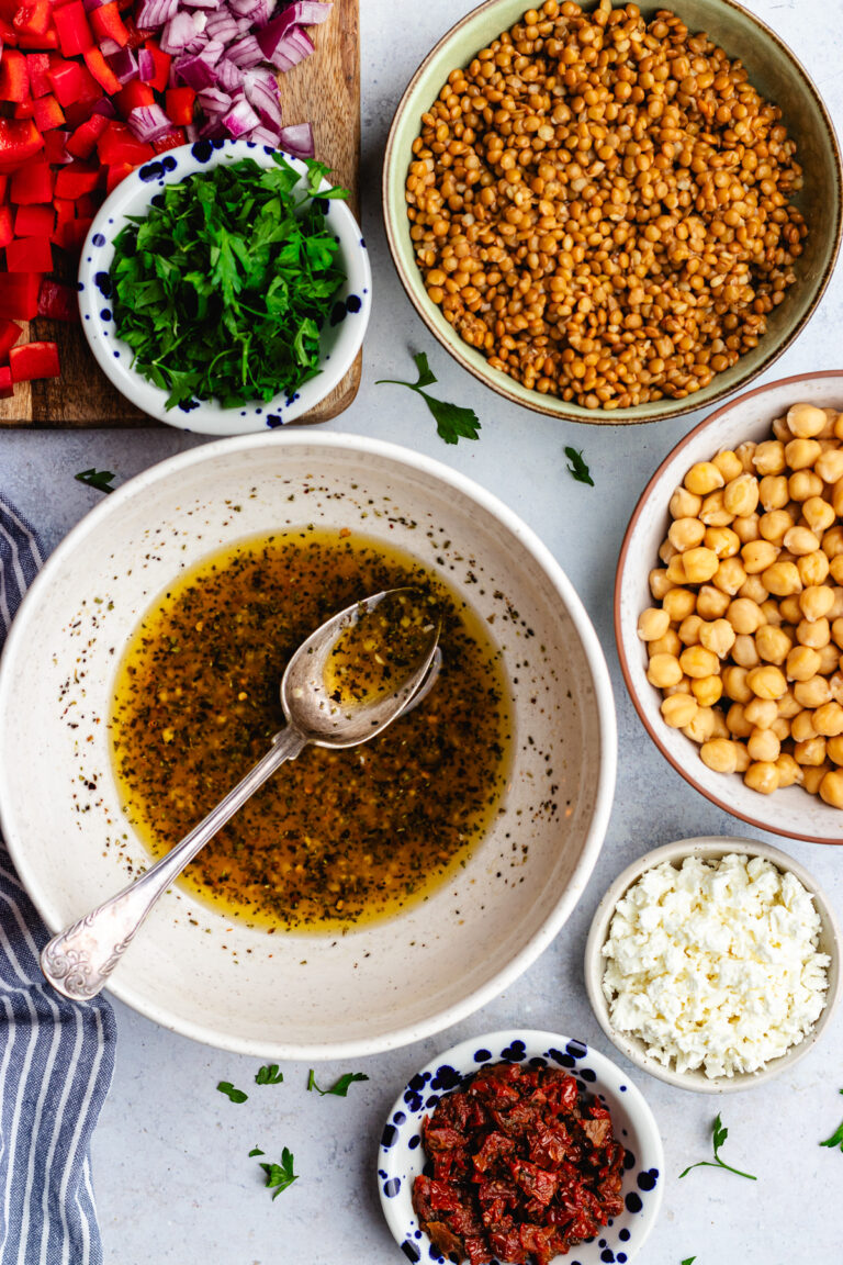 Lentil and chickpea salad - The Delicious plate