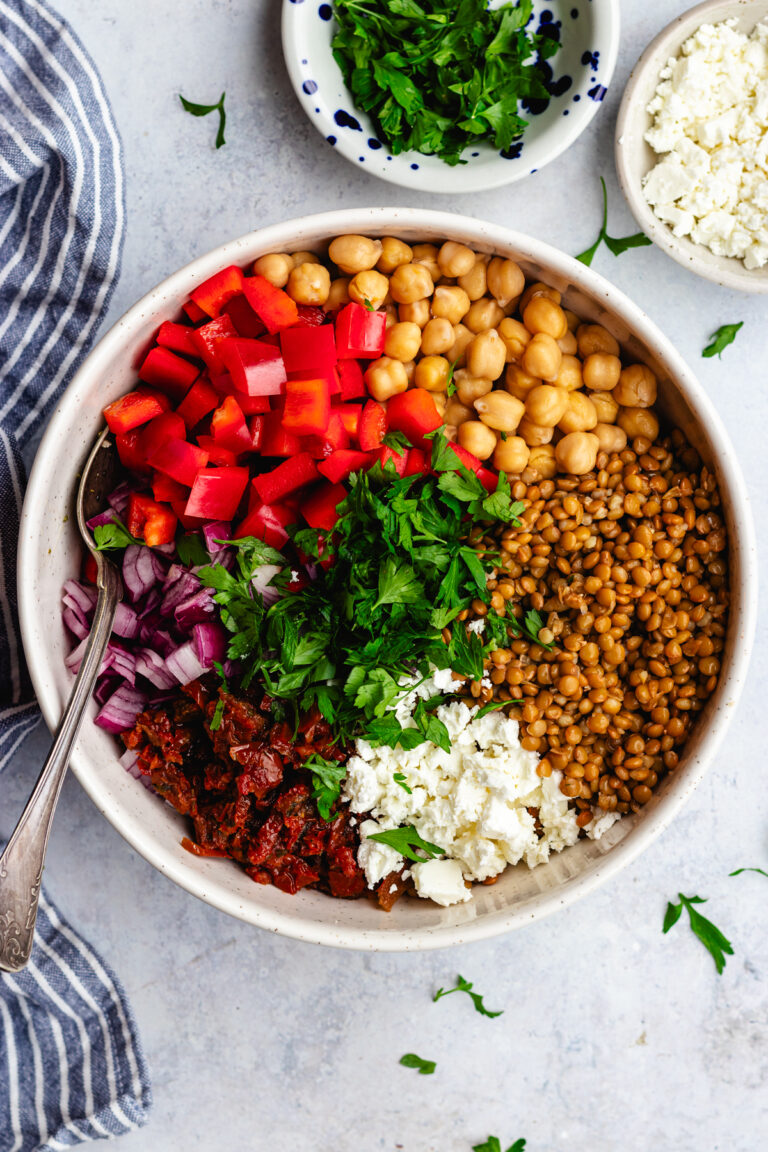 Lentil and chickpea salad - The Delicious plate