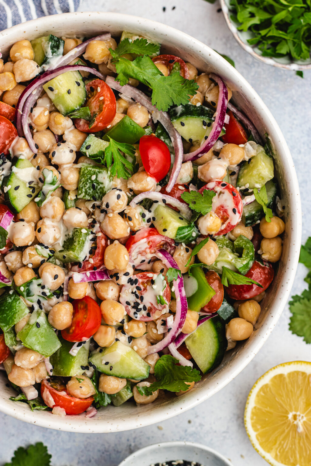 Chickpea tahini salad - The Delicious plate