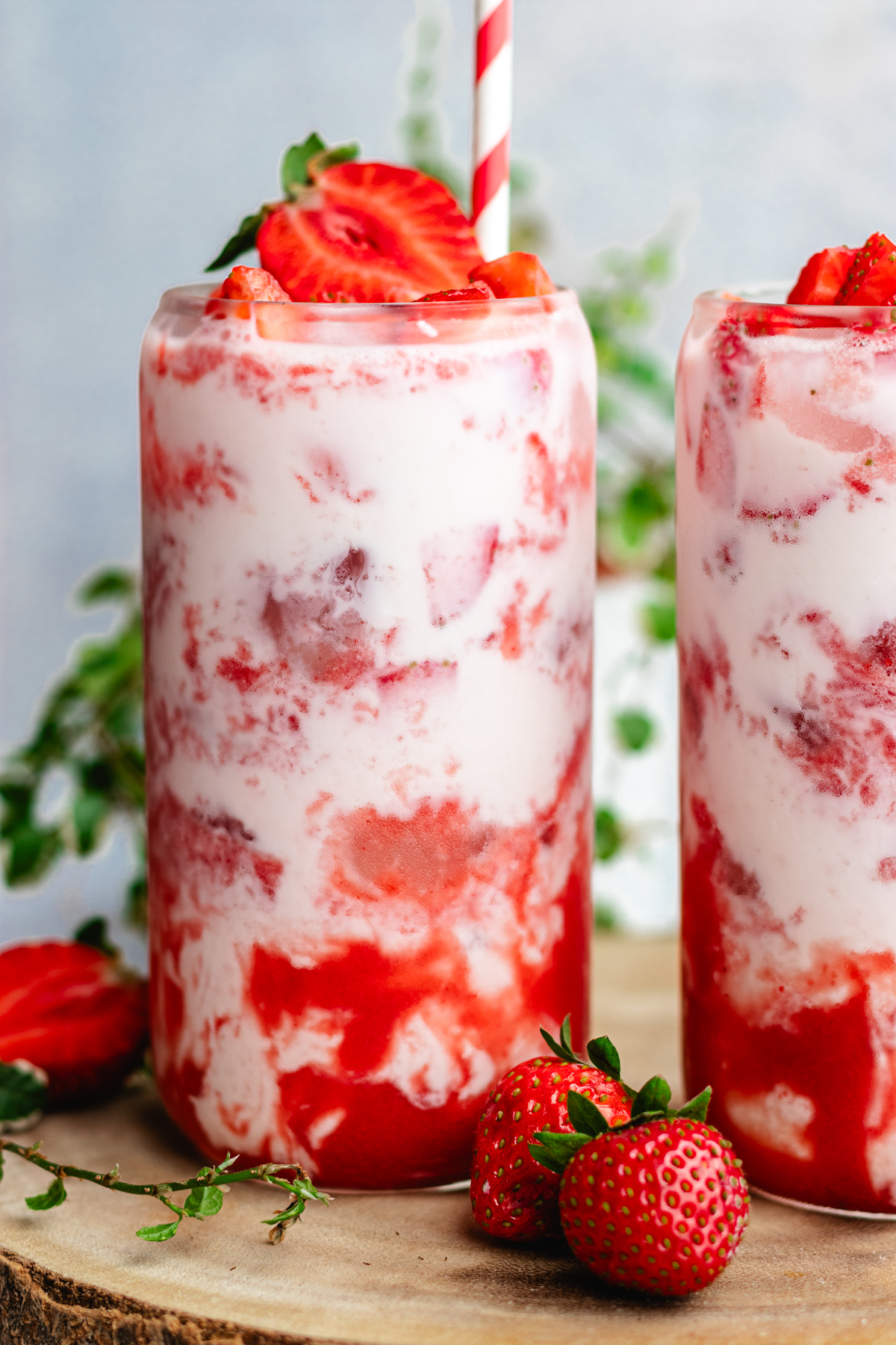Korean style vegan strawberry milk - The Delicious plate