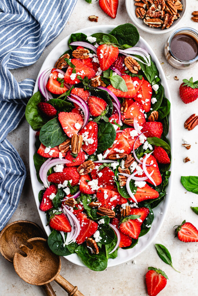 The salad on a serving platter.