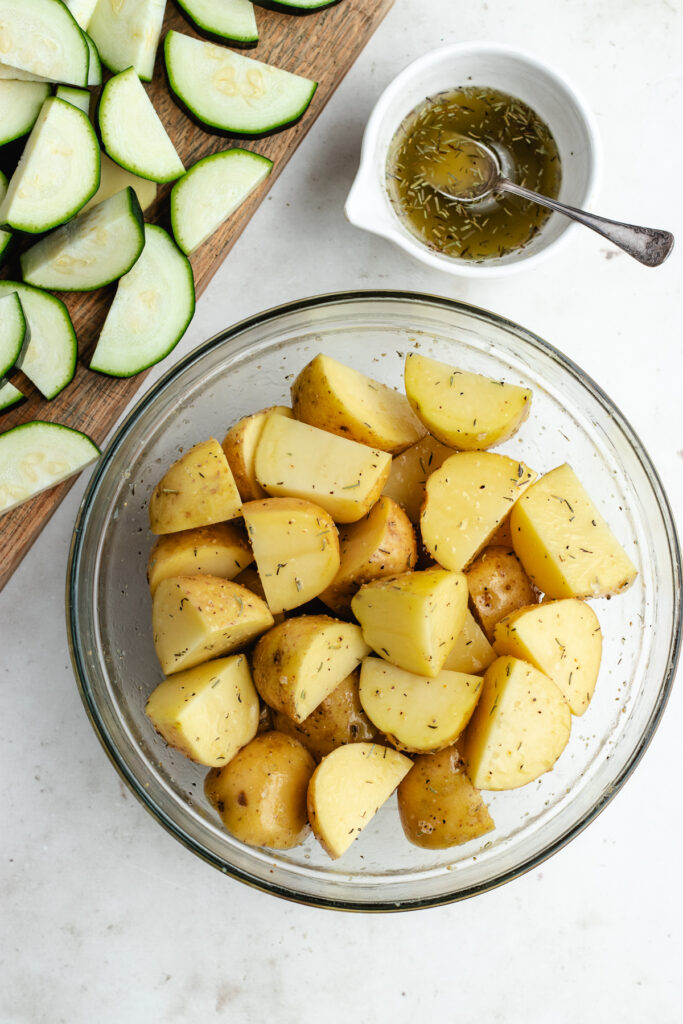 The potatoes in a bowl.