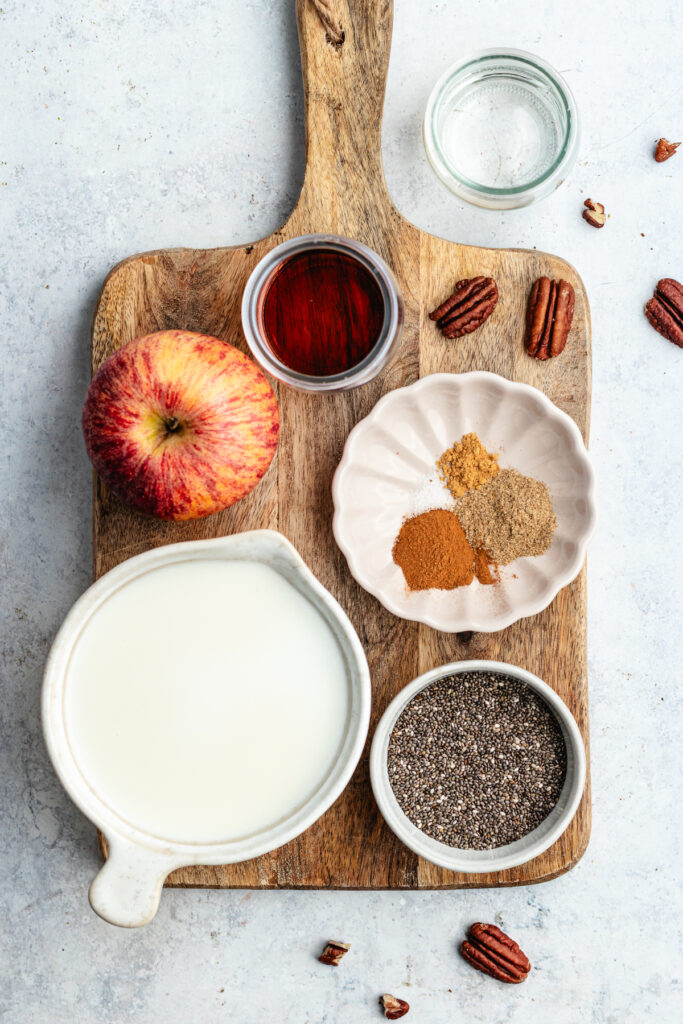 The ingredients on a cutting board.