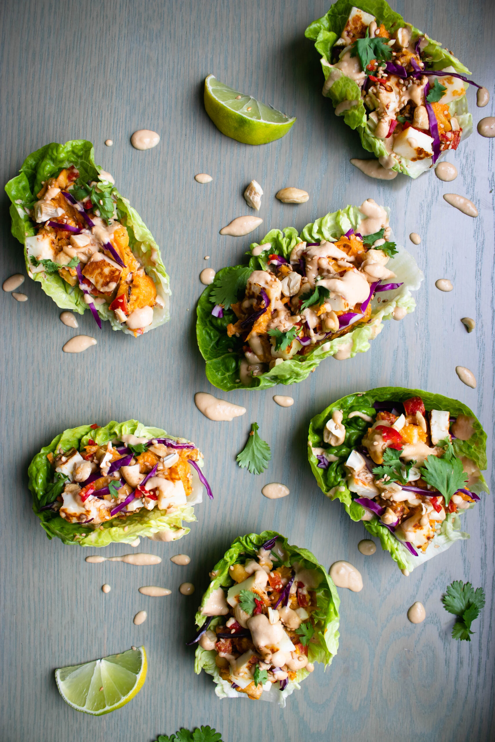 Veggie Lettuce Wraps with Creamy Cashew Sauce
