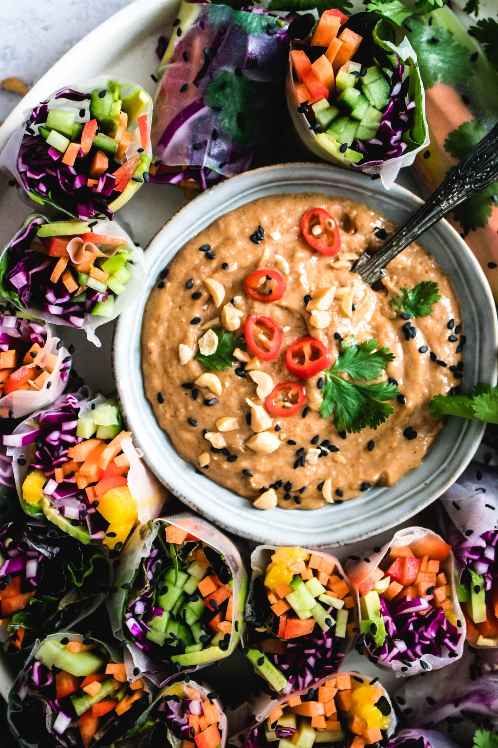 Summer Rolls with Peanut Butter Sauce