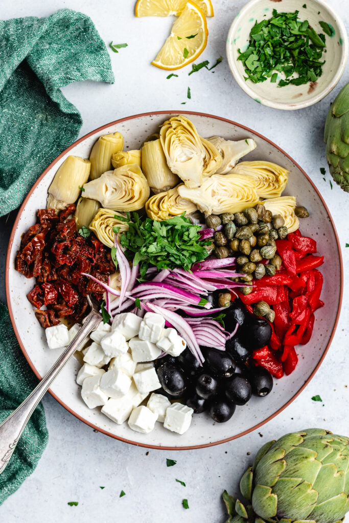 All the ingredients in the serving bowl.