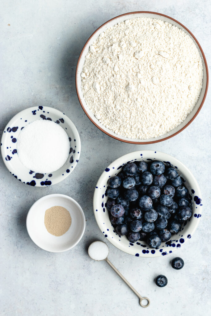 The ingredients in small bowls.
