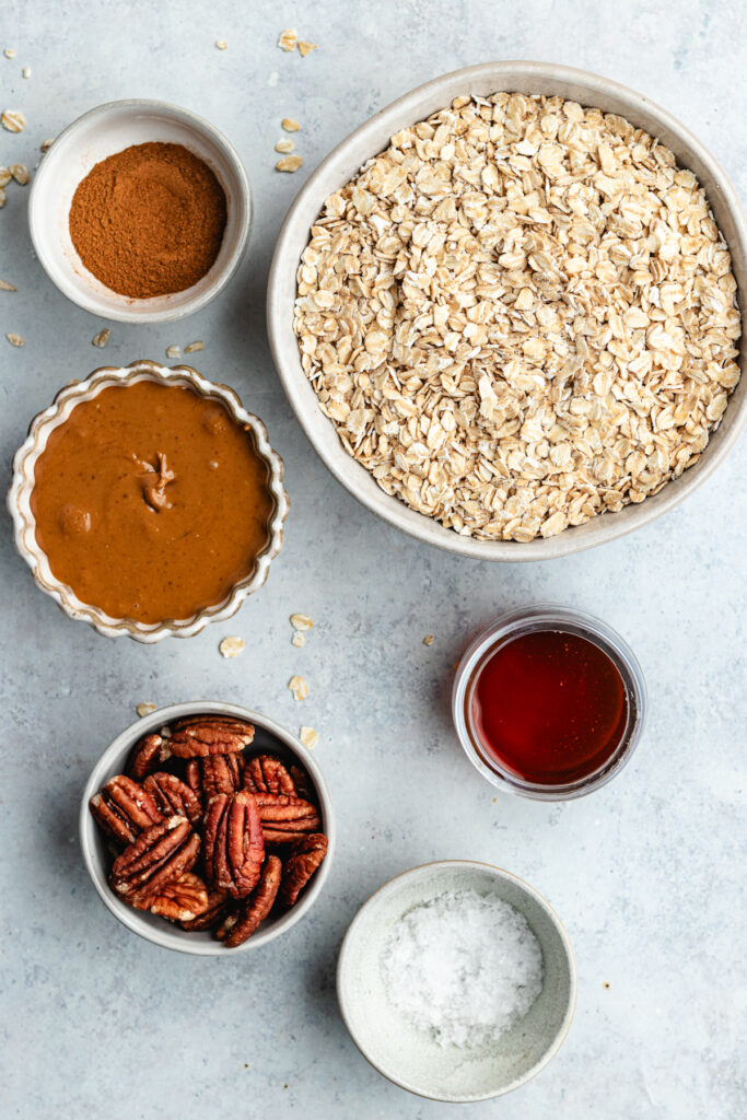 The ingredients in small bowls.