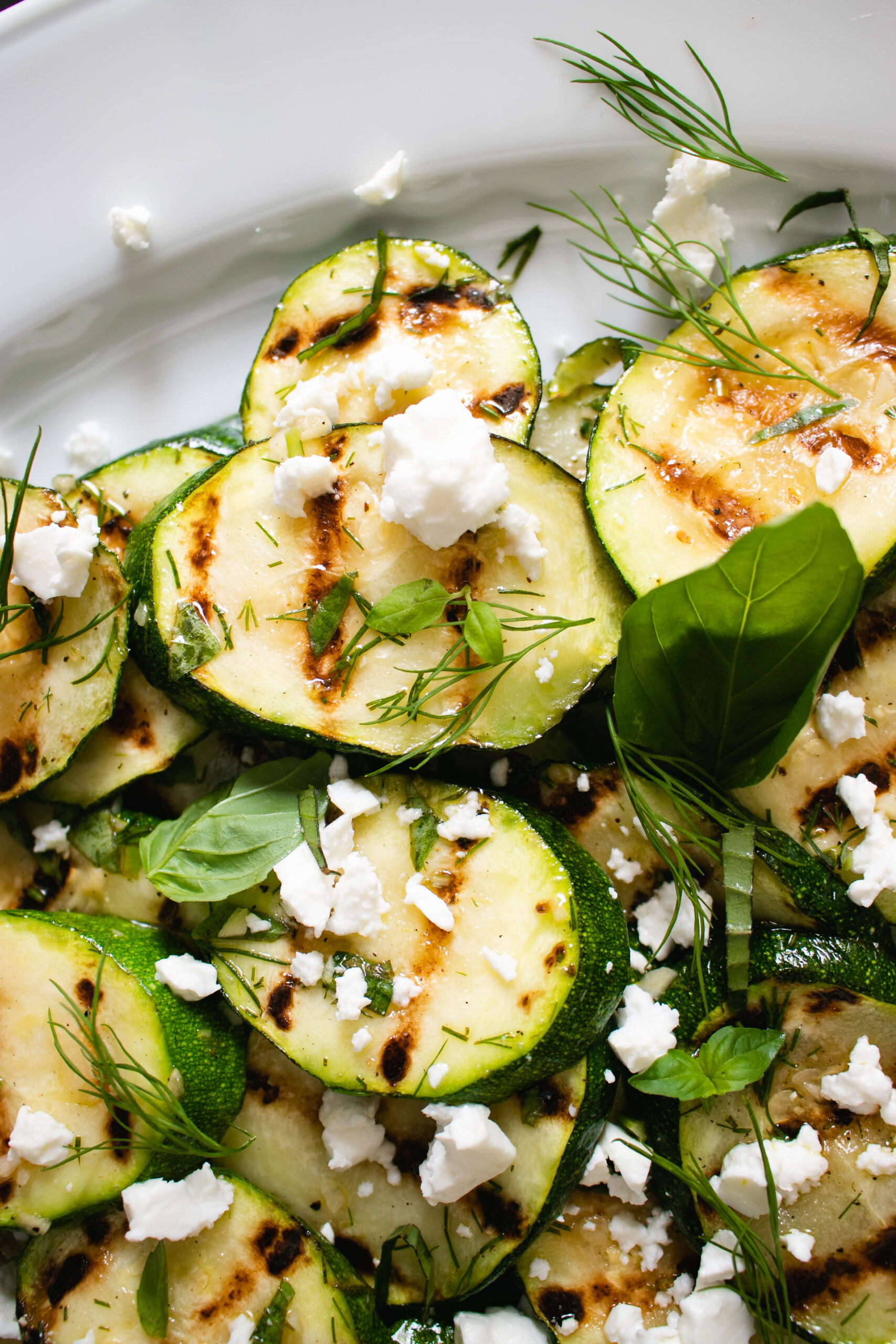 Grilled Zucchini with Lemon and Feta Cheese